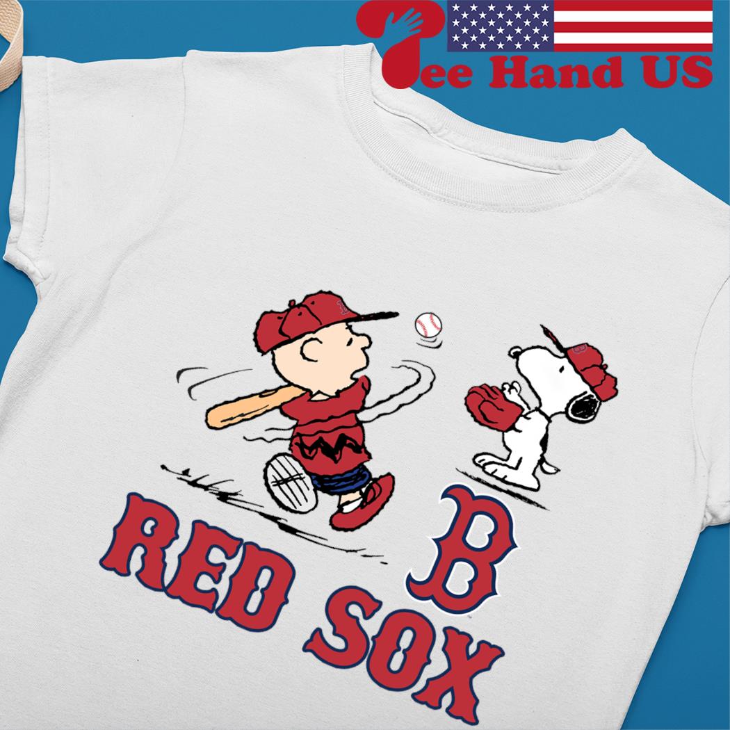 Peanuts Charlie Brown And Snoopy Playing Baseball Boston Red Sox