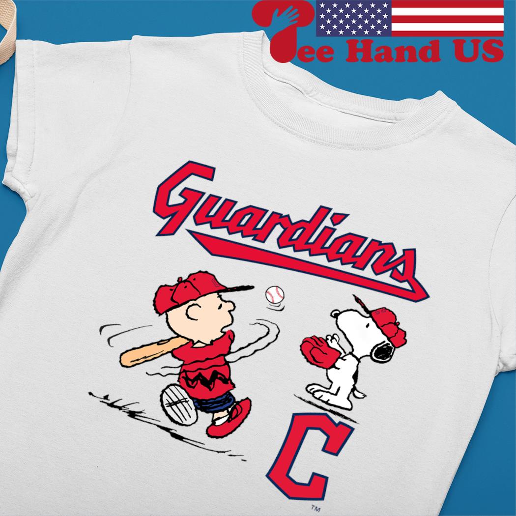 Peanuts Snoopy x Cleveland Guardians Baseball Jersey Wh - Scesy