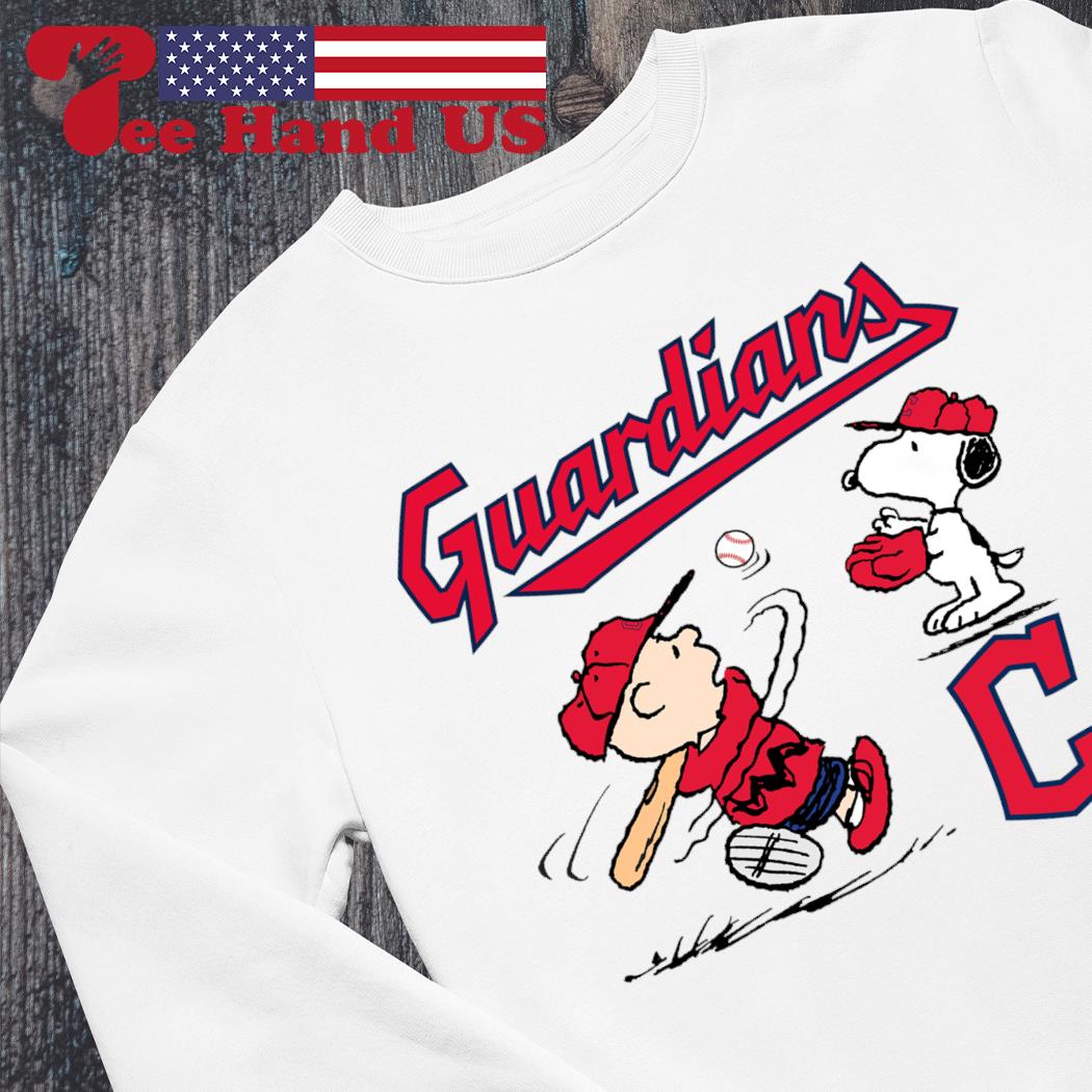 Peanuts Charlie Brown And Snoopy Playing Baseball Cleveland Guardians shirt,sweater,  hoodie, sweater, long sleeve and tank top