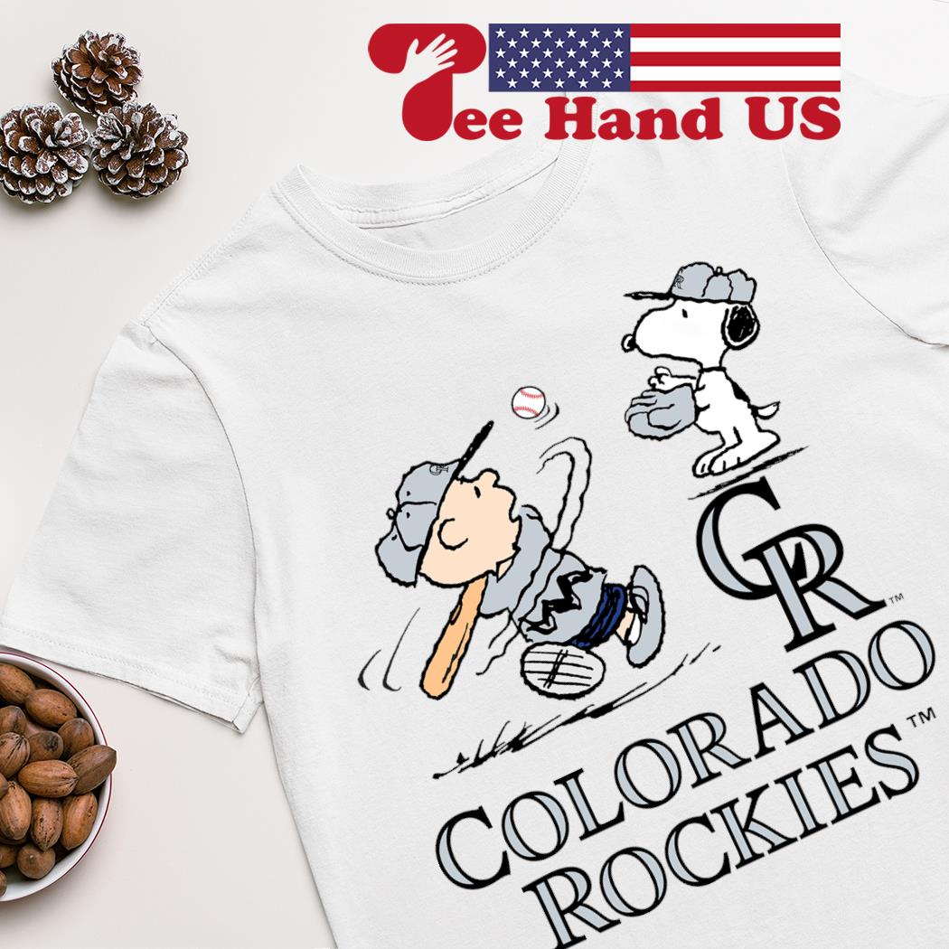 Peanuts Charlie Brown And Snoopy Playing Baseball Colorado Rockies