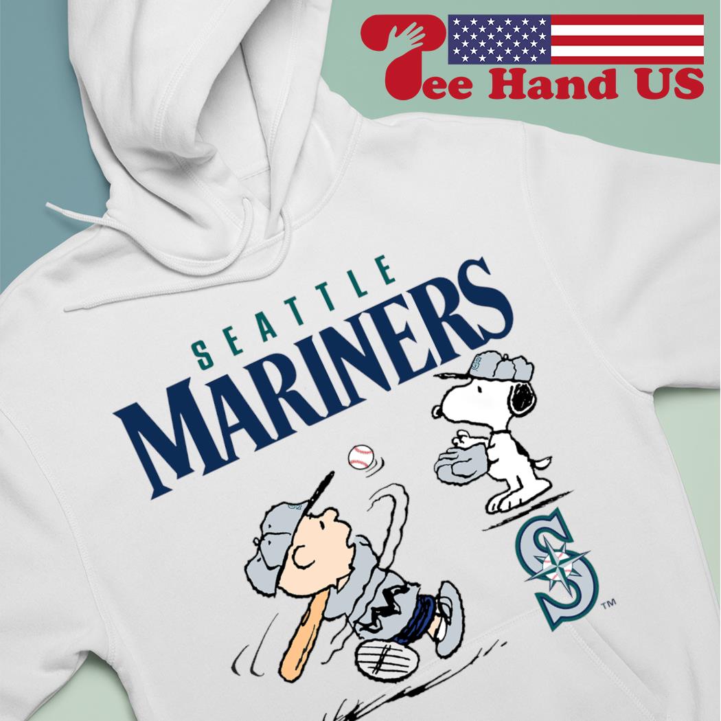 Peanuts Charlie Brown And Snoopy Playing Baseball Seattle Mariners shirt,sweater,  hoodie, sweater, long sleeve and tank top