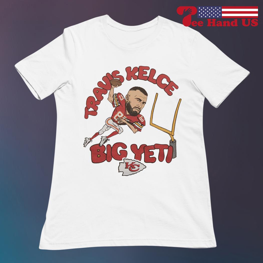 Kansas City Chiefs Travis Kelce Big Yeti T-Shirt from Homage. | Officially Licensed Vintage NFL Apparel from Homage Pro Shop.