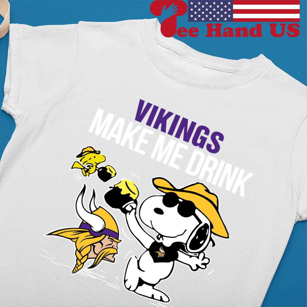 Vikings Snoopy Make Me Drink shirt,sweater - Limotees