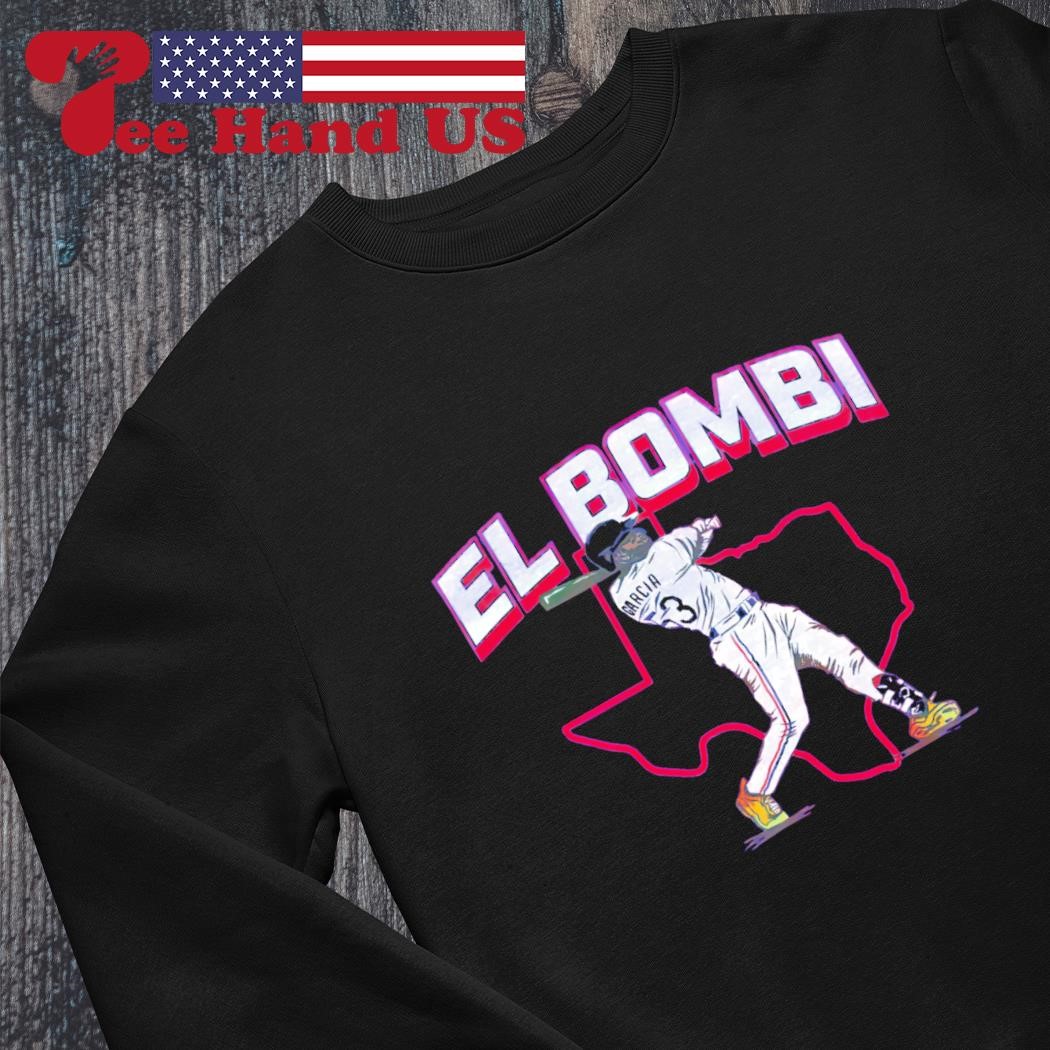 El bombi Adolis Garcia Texas map shirt, hoodie, sweater, long