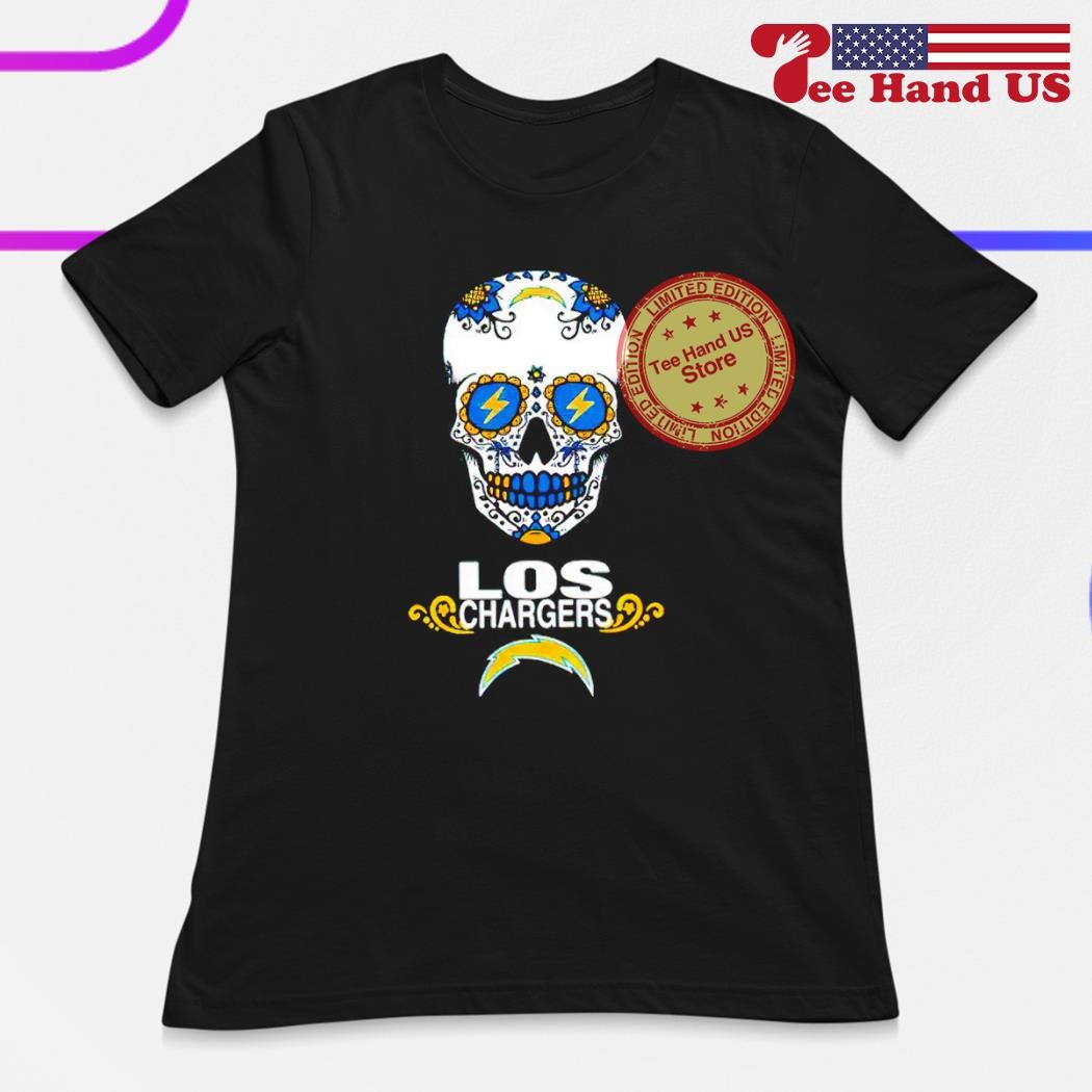 Skull Los Angeles Chargers T-Shirt, Custom prints store