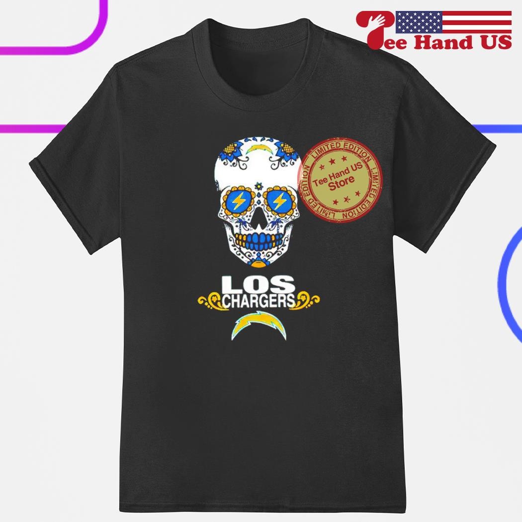 Skull Los Angeles Chargers T-Shirt, Custom prints store