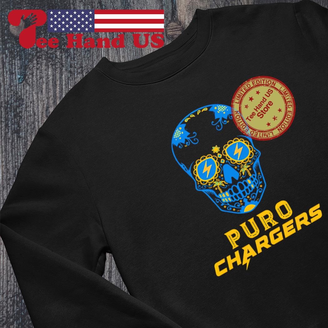 LA Chargers Puro Charger Power Mexican Skull T-Shirt