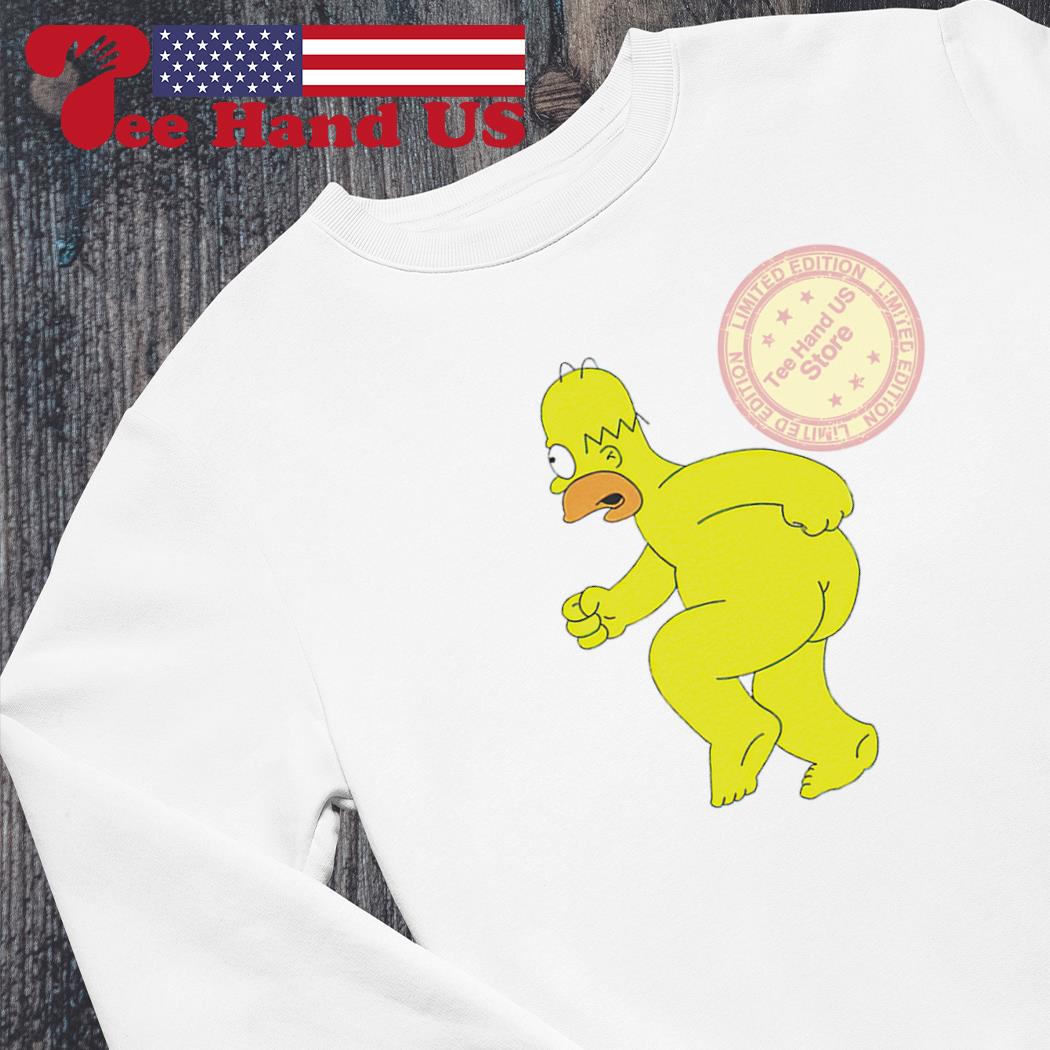 Homer Simpson nude cartoon shirt, hoodie, sweater, long sleeve and tank top