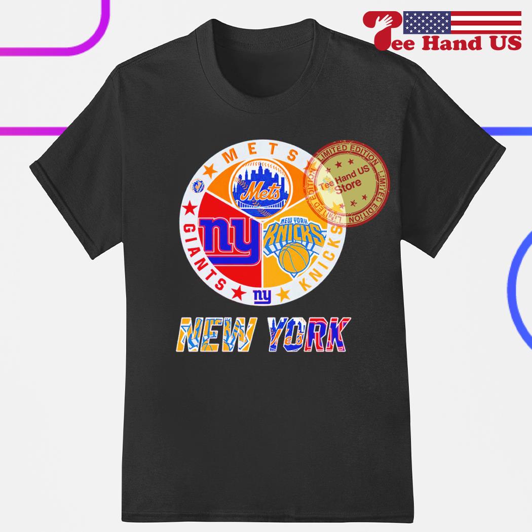 Original new York Knicks Mets Jets 3 teams sports circle logo shirt,  hoodie, sweater, long sleeve and tank top