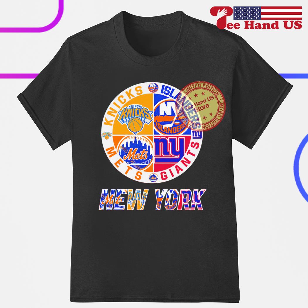 New York Mets Knicks Islanders Giants sport teams logo shirt