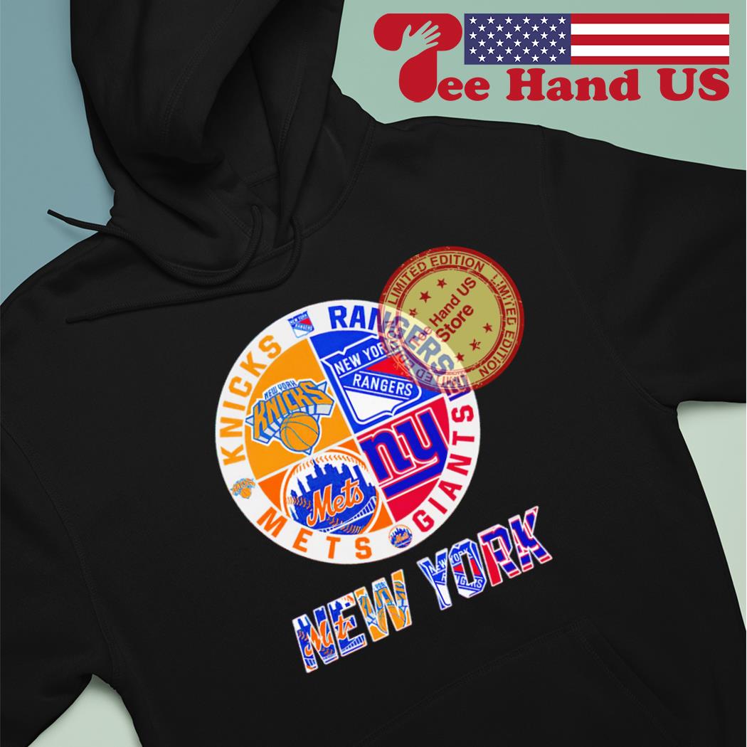 New York Mets Knicks Rangers Giants 4 teams sports circle logo shirt,  hoodie, sweater, long sleeve and tank top