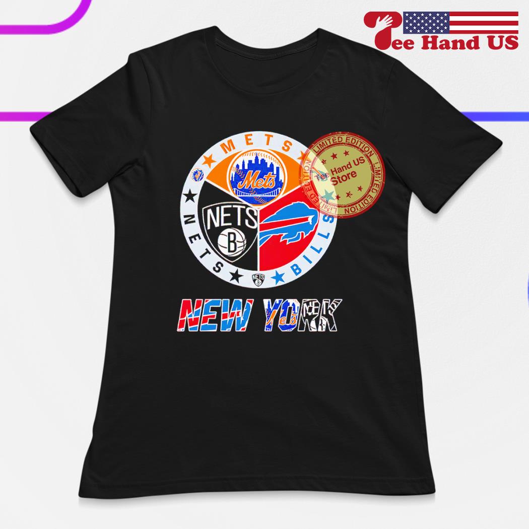 New York Mets Nets Jets MASH UP logo shirt S - 5XL!!!