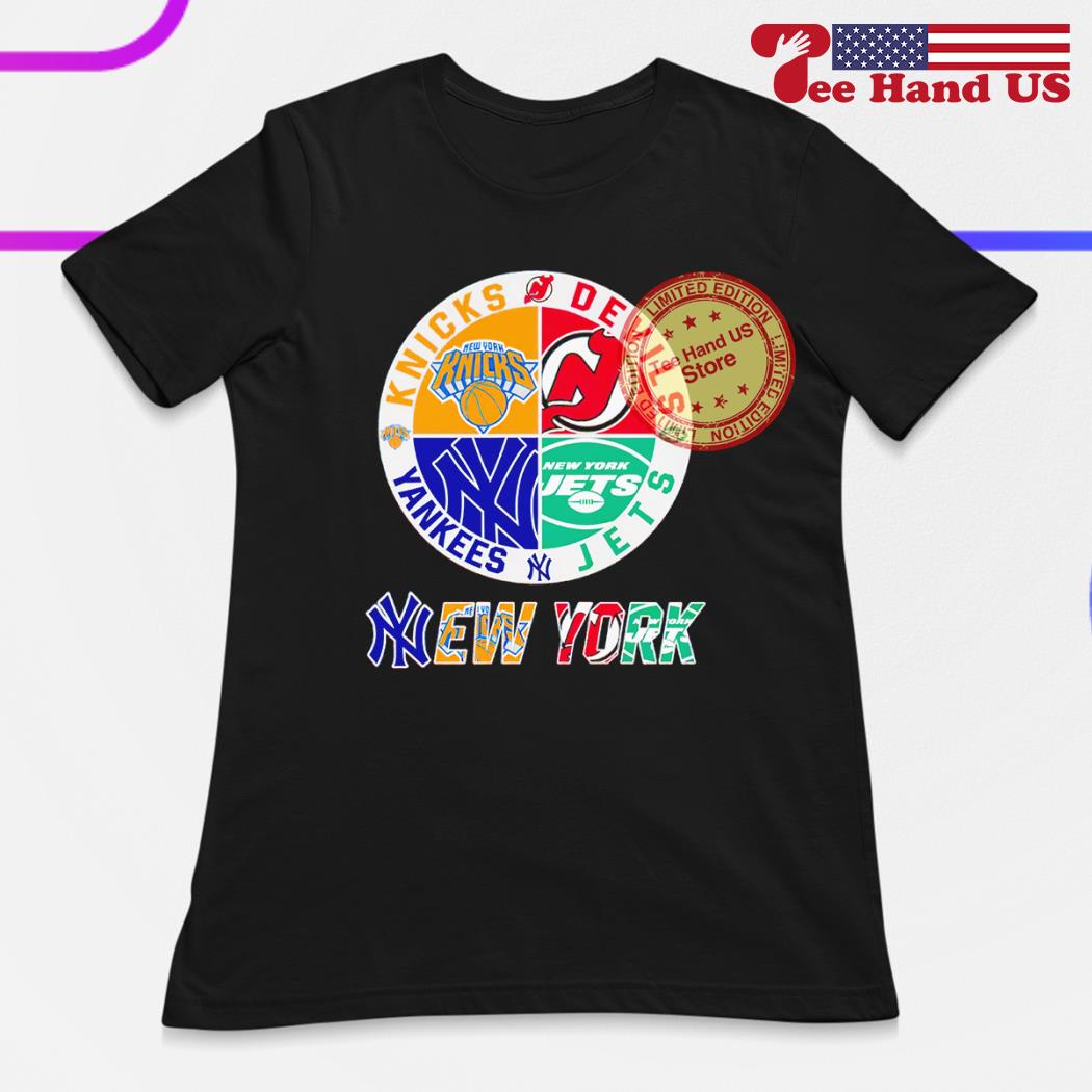 New York Nets New Jersey Devils New York Jets New York Yankees New York  City 2023 Logo shirt, hoodie, longsleeve, sweatshirt, v-neck tee