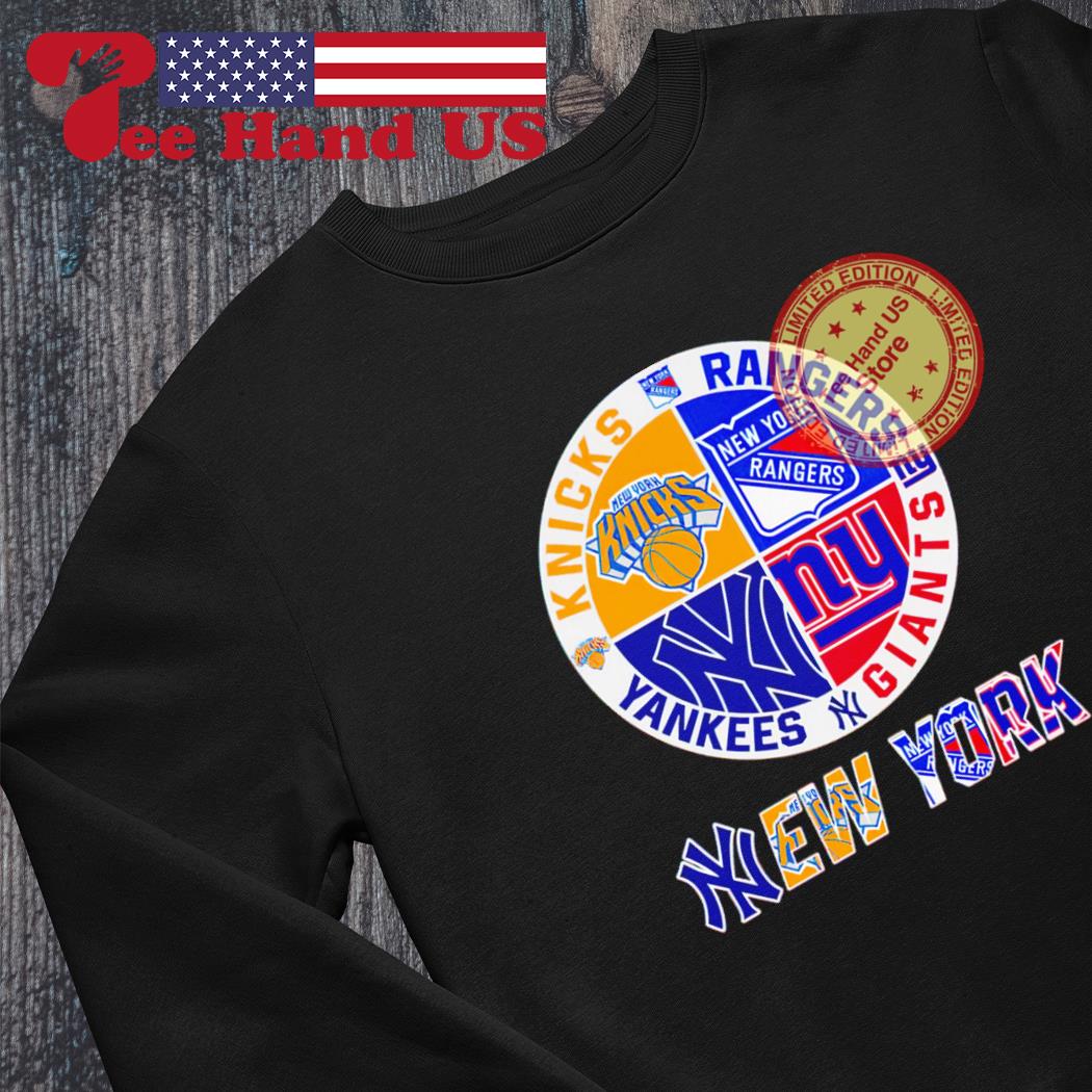 New York sport teams New York Yankees, Giants, Rangers and Knicks logo shirt,  hoodie, sweater, long sleeve and tank top