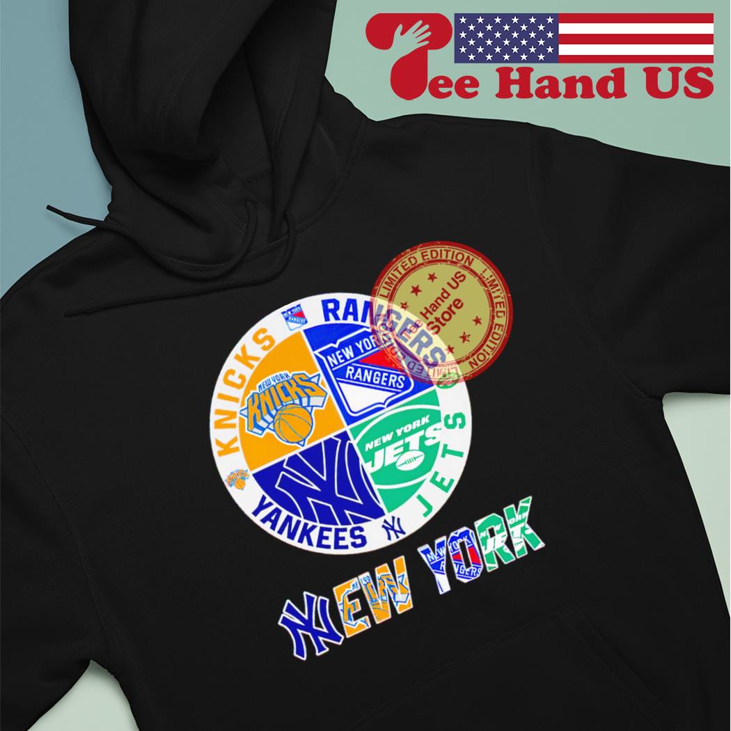 New York Yankees Knicks Rangers NYCFC 4 teams sports circle logo shirt,  hoodie, sweater, long sleeve and tank top