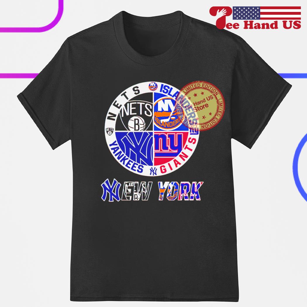 New York Yankees Nets Islanders Giants sport teams logo shirt