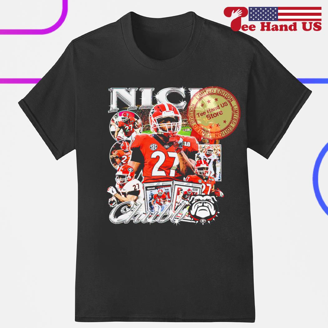 Men's Fanatics Branded Nick Chubb Red Georgia Bulldogs College Legends Name  & Number Big and Tall T-Shirt