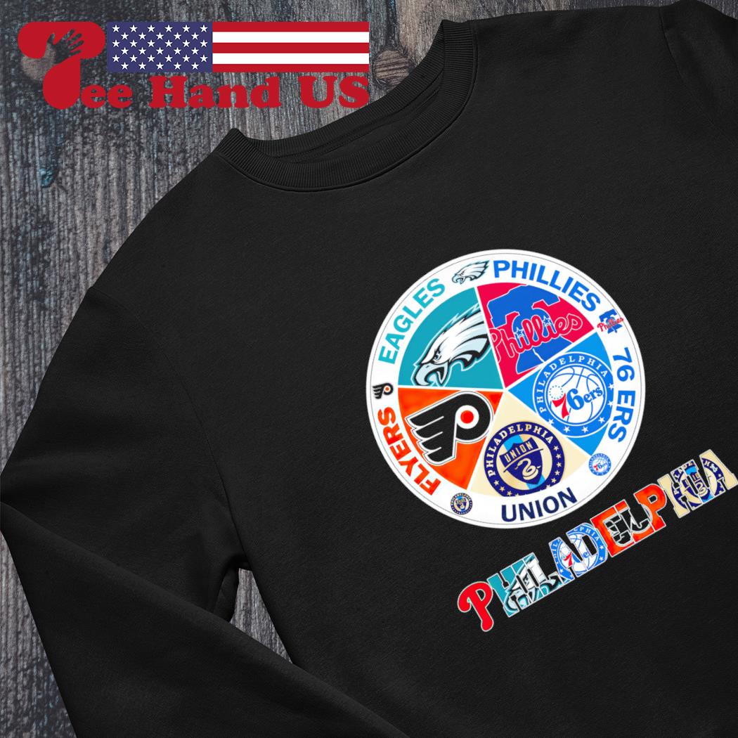 Philadelphia Philadelphia Eagles Phillies Sign Flyers 76ers American flag  shirt, hoodie, sweater, long sleeve and tank top