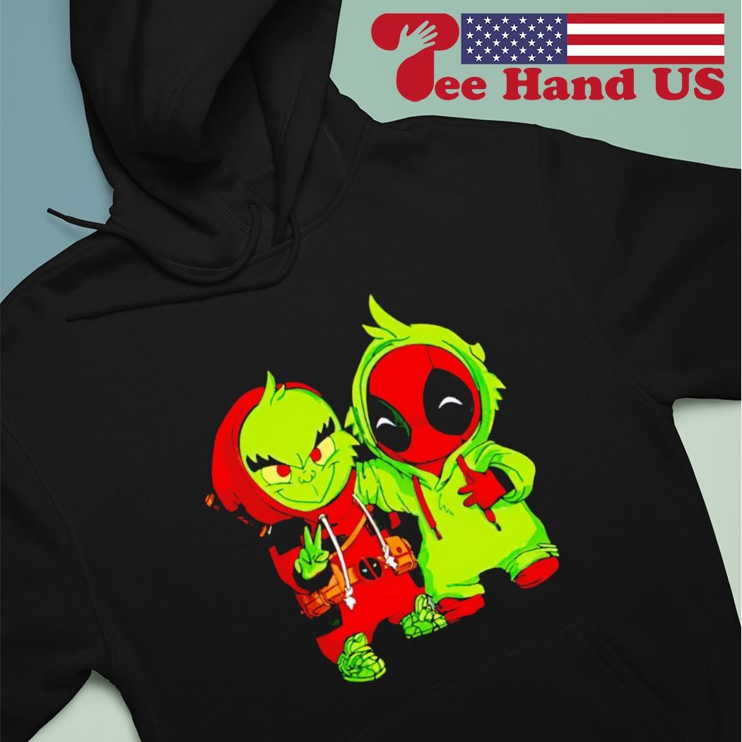 Baby Grinch and Deadpool chibi shirt hoodie sweater long sleeve and tank top