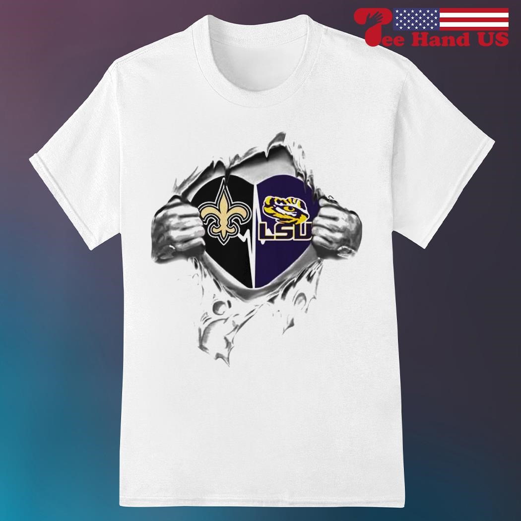 New Orleans Saints and Lsu Tigers it s in my heart shirt