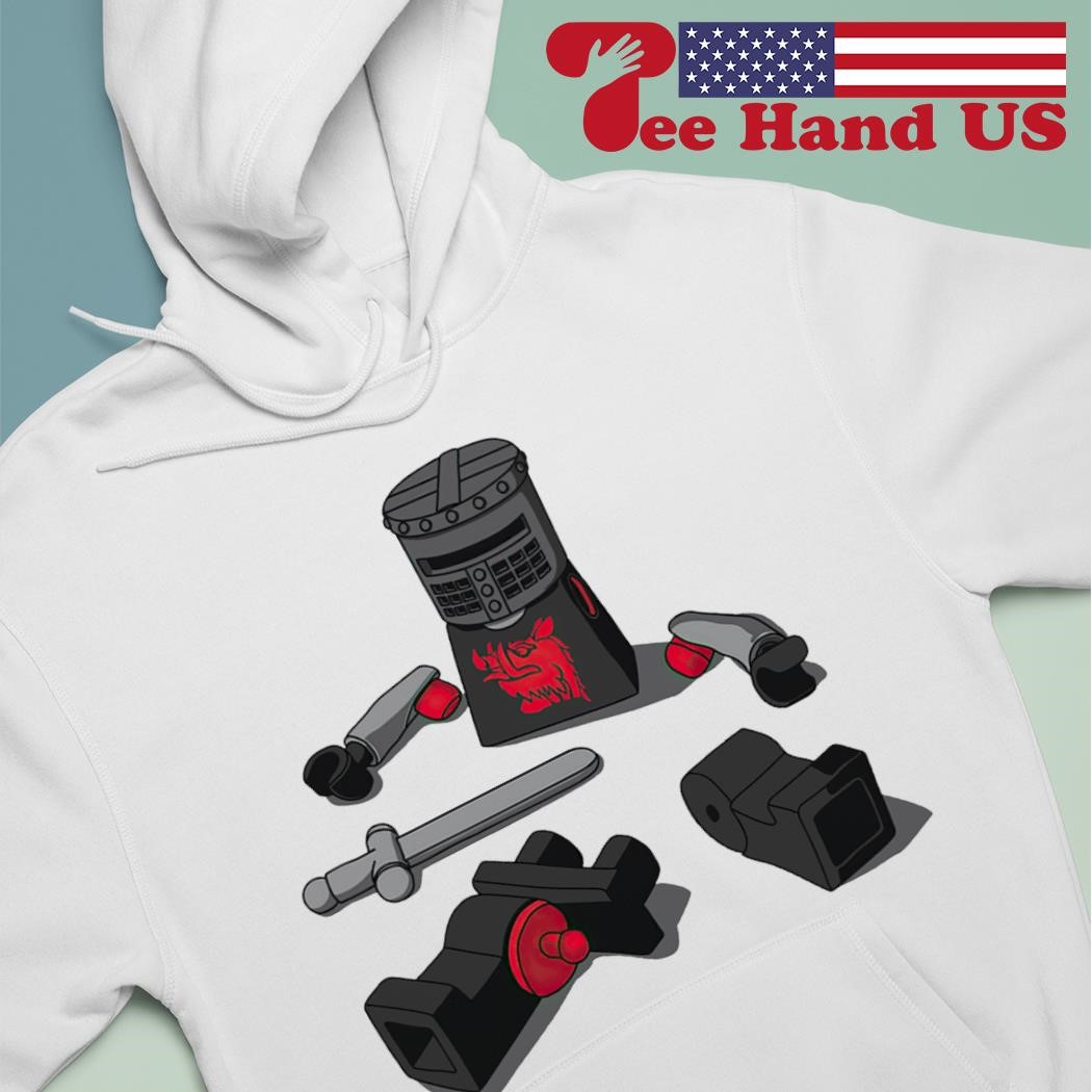 Block Knight Monty Python and the Holy Grail and a LEGO minifig shirt hoodie
