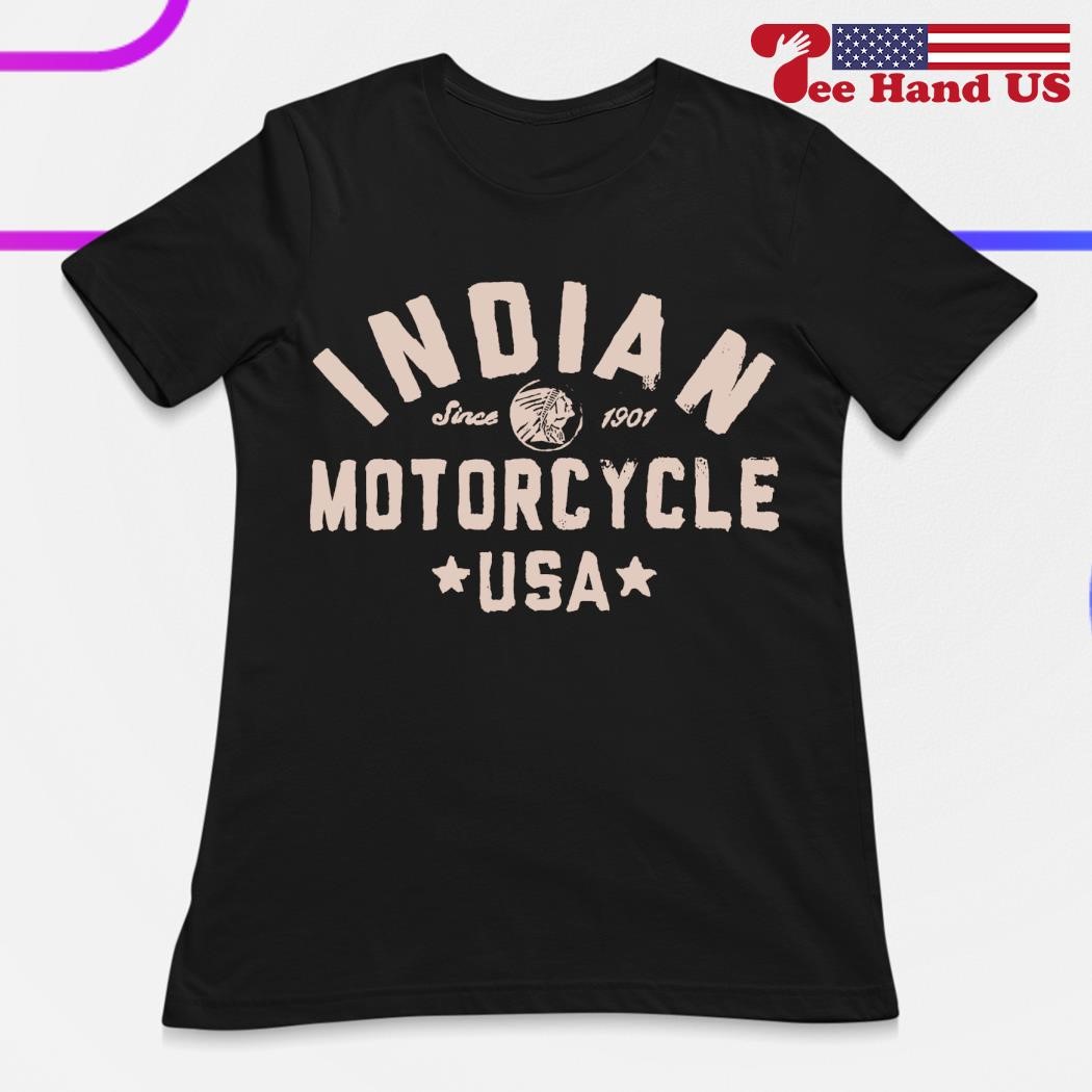 Only Motorcycles Indian Motorcycle Women's USA Flag Logo T-Shirt