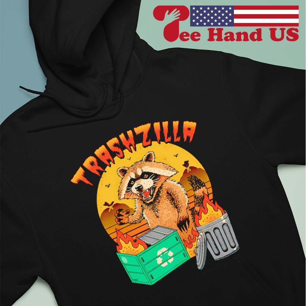Raccoon with a dumpter fire trashzilla vintage shirt hoodie