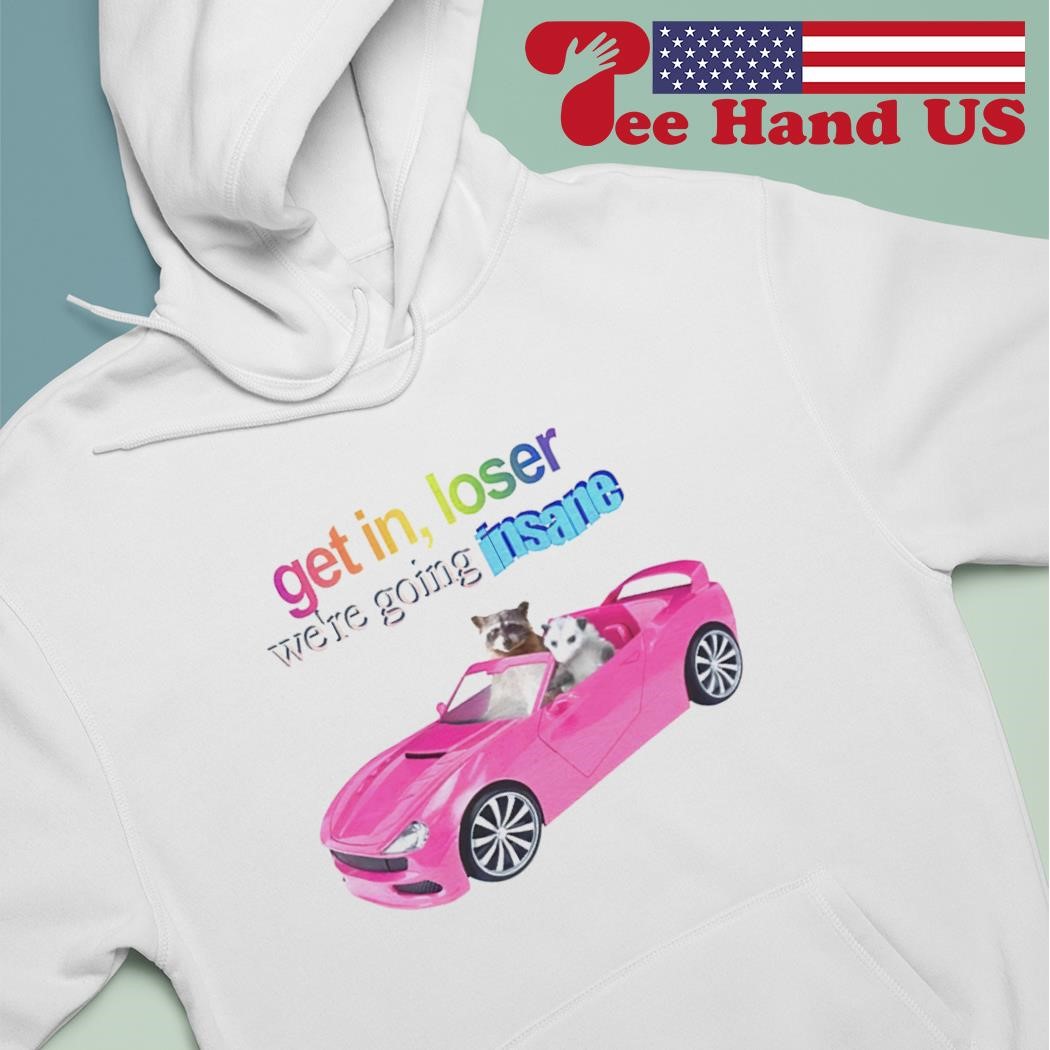 Raccoon and opossum get in loser we're going insane shirt hoodie