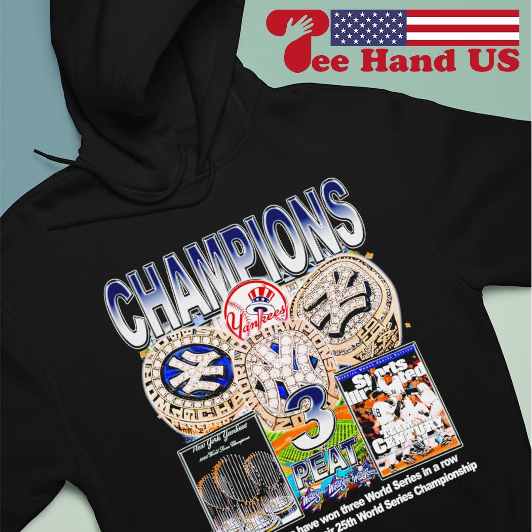 New York Yankees baseball champions 3 peat retro shirt