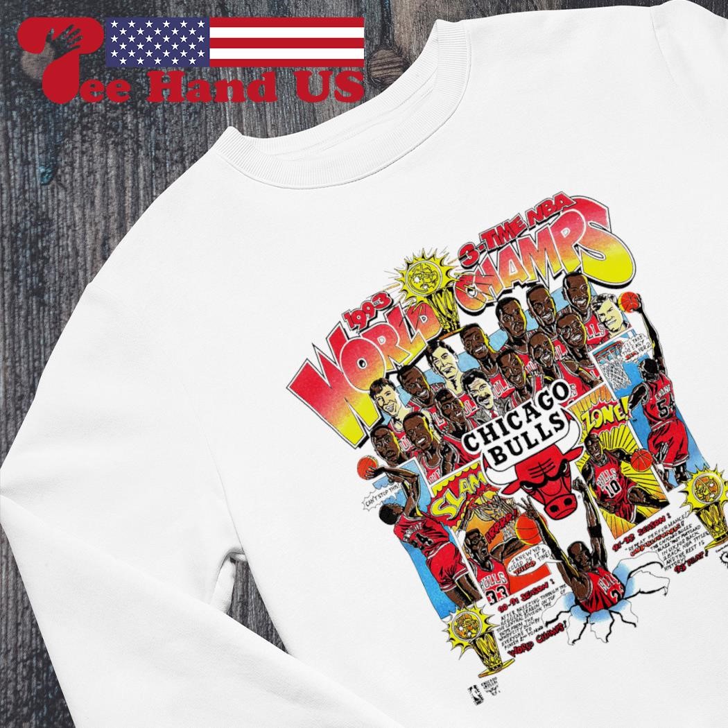 1993 3-Time NBA World Champs Chicago Bulls vintage shirt 1993 3-Time NBA World Champs Chicago Bulls vintage shirt
