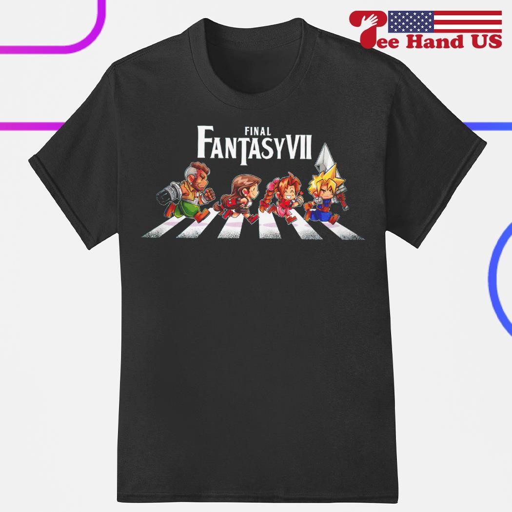 Final Fantasy VII Barret Wallace Tifa Lockhart Aerith Gainsborough and Cloud  Strife crossing Abbey Road shirt, hoodie, sweater, long sleeve and tank top