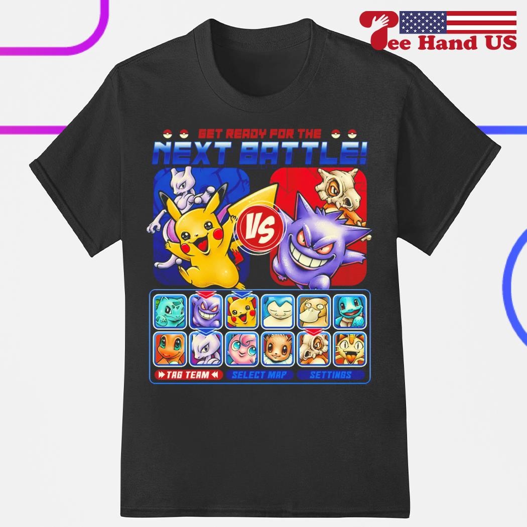 Pikachu and Mewtwo vs. Gengar and Cubone Next Battle shirt, hoodie ...