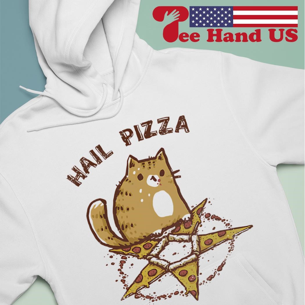 Cat and a pizza pentagram hail pizza shirt hoodie sweater long sleeve and tank top