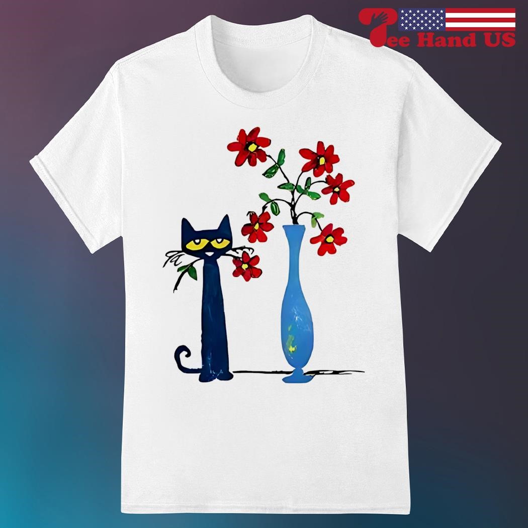 Pete the cat flower shirt hoodie sweater long sleeve and tank top