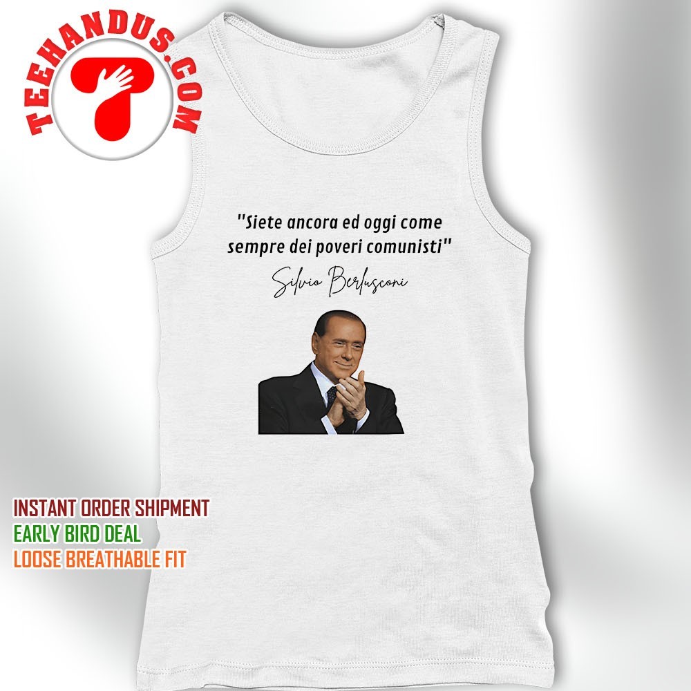 MAGLIETTA T-SHIRT FRASE Berlusconi Poveri Comunisti Bianca Nera S M L XL XXL EUR 18,90 - IT - Foto 2