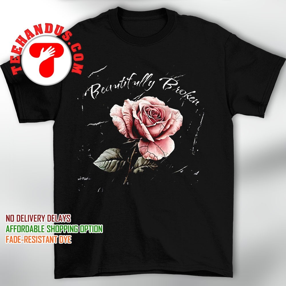 Beautifully Broken Rose Men's T-shirt Back Print | CA