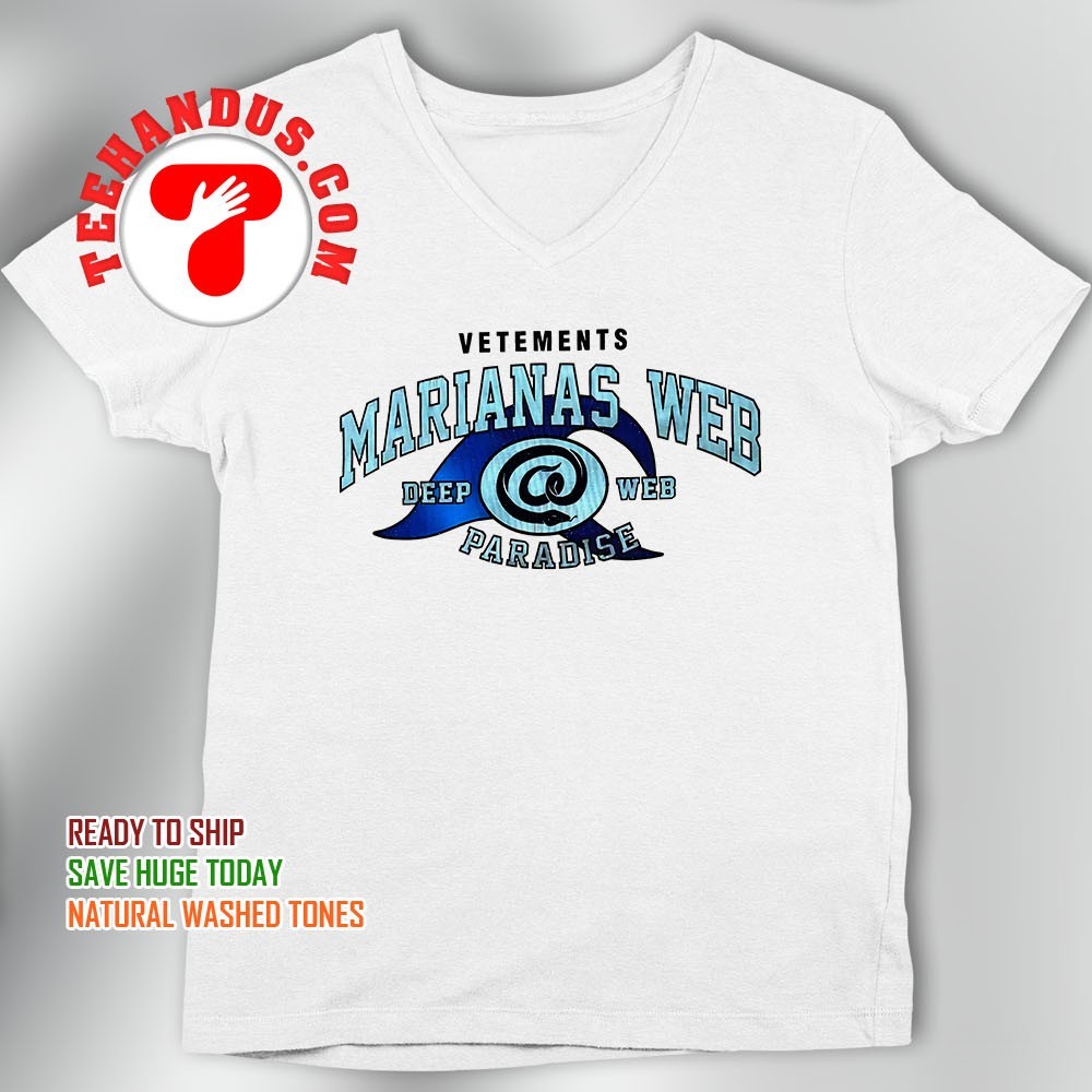 トップス VETEMENTS 19AW Marianas Web Tee Nice Vetements Marianas Web Deep Web Paradise T-Shirt