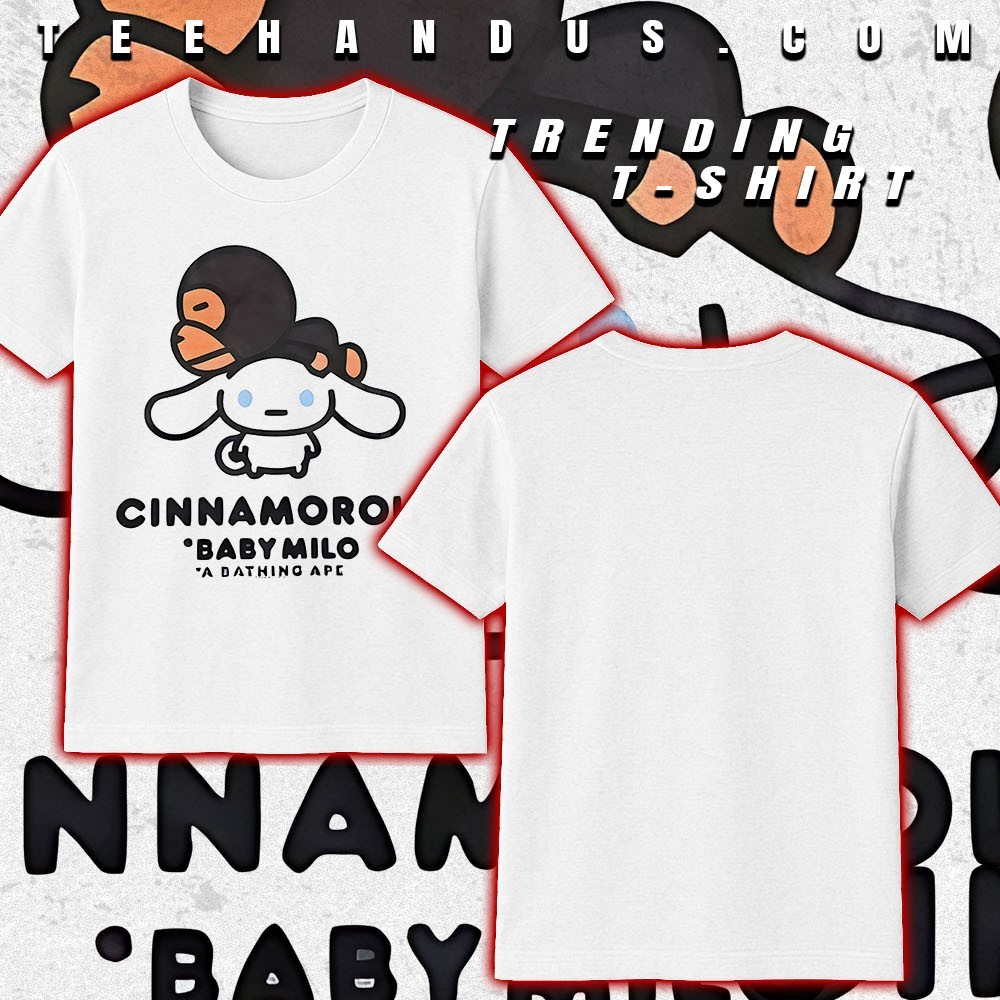 【 BABY MILO X CINNAMOROLL 】MINI TEE Jual Bape X Cinnamoroll Baby Milo Black Tee Di Seller