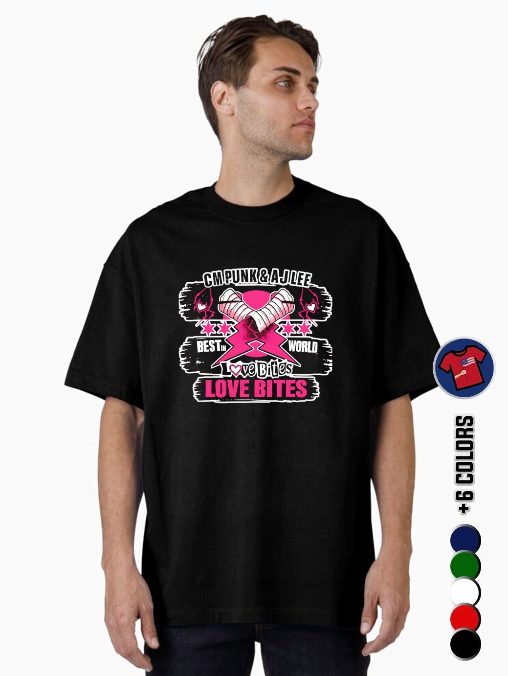 CM Punk And AJ Lee Best In World Love Bites Shirt, hoodie, sweater, long  sleeve and tank top, image size:1039x1382