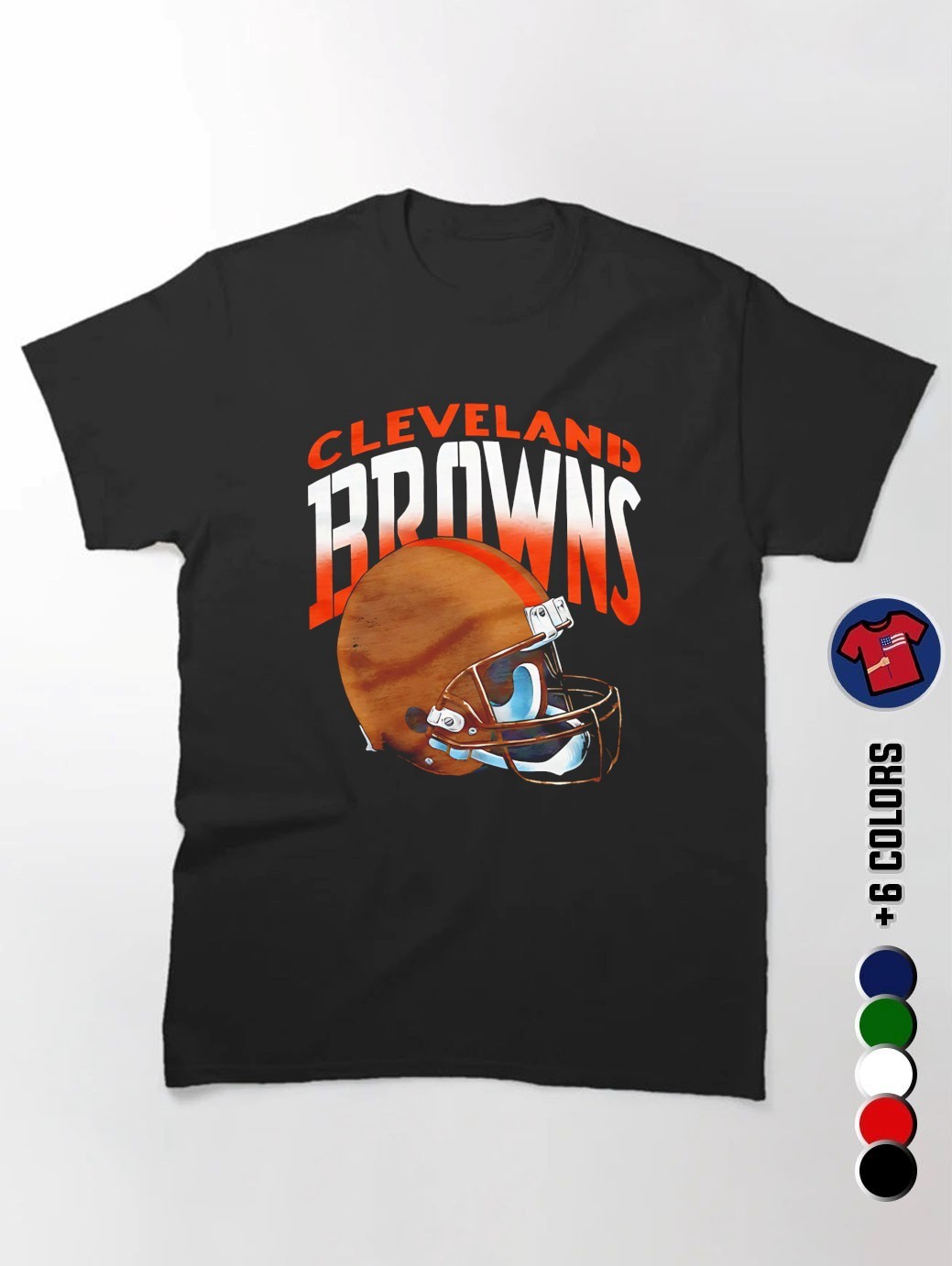 古着　Cleveland Browns ヘルメットTシャツ Mサイズ Cleveland Football Helmet Throwback T-Shirt – Retro Tee