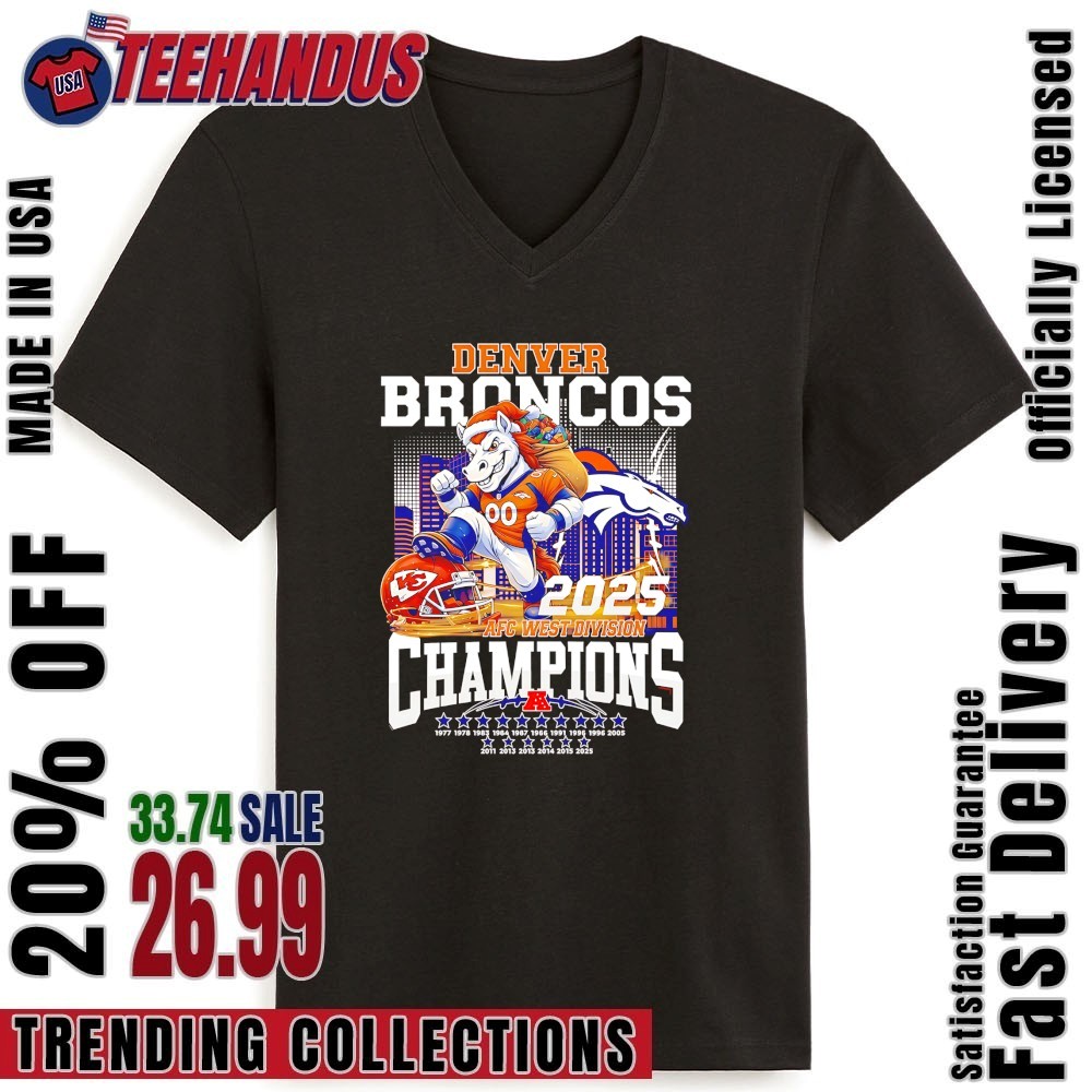 Denver Broncos AFC West Division Champions 2025 mascot shirt