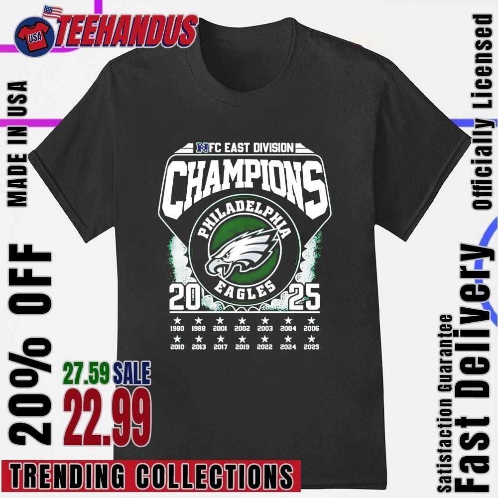 Atlantic Eagles 2025 パッチ Fly Eagles Fly Philadelphia Eagles NFC East Champions 2025 shirt