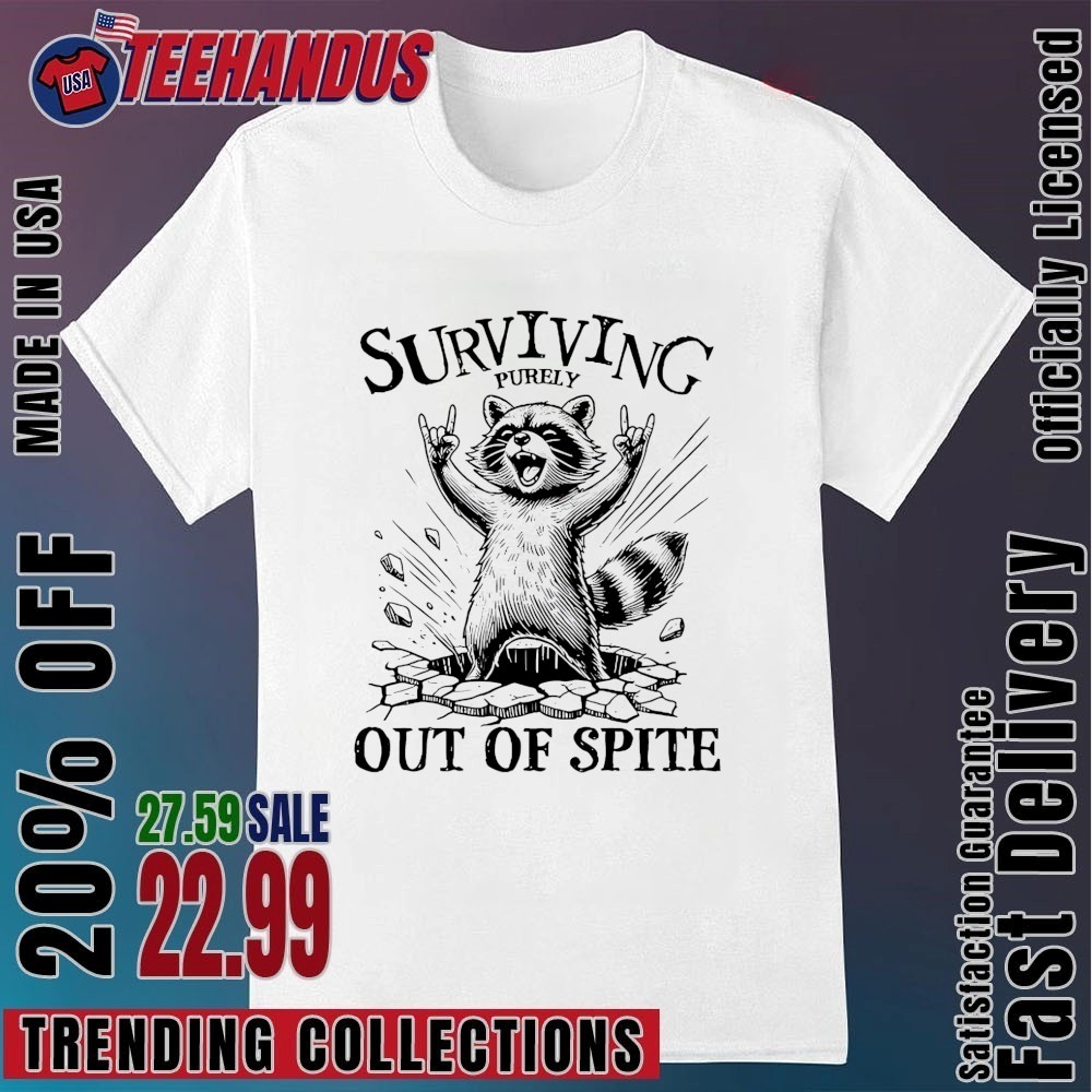 Maglie Con Scritte Divertenti Uomo Surviving Purely Out Of Spite" Shirt Hardcore Shirt - Foto 3