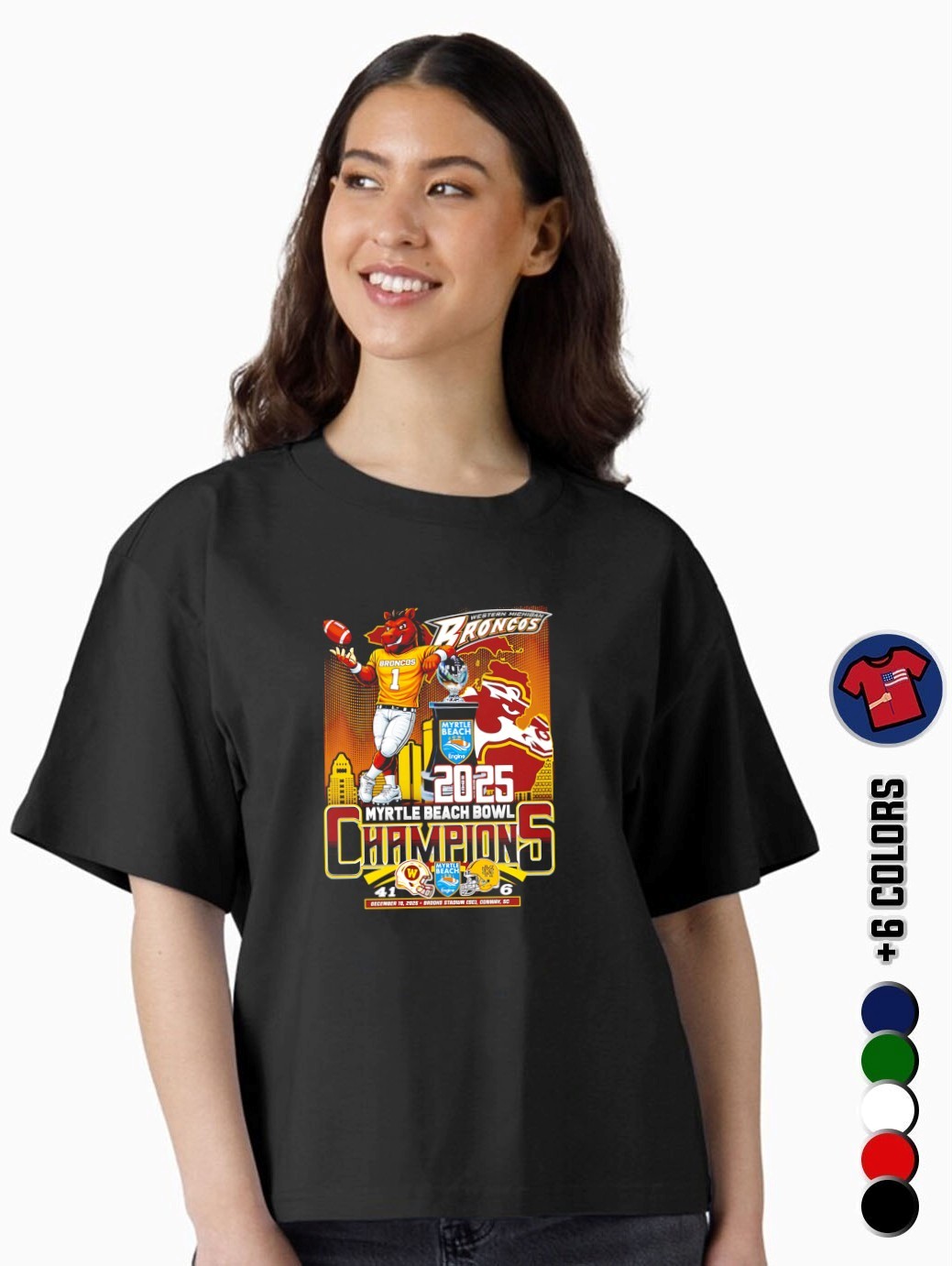 Western Michigan Broncos Myrtle Beach Bowl Champions mascot 2025